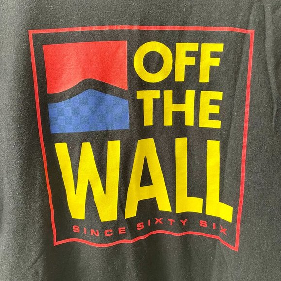 Vans Old Skool Logo Long Sleeve T Shirt Black Red Checkerboard, Size Men's S - Picture 3 of 7